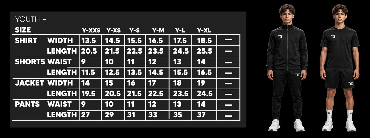 TGF Youth size chart